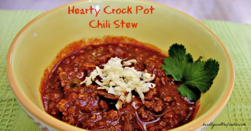 Hearty Crock Pot Chili Stew, paleo , low carb / beautyandthefoodie.com