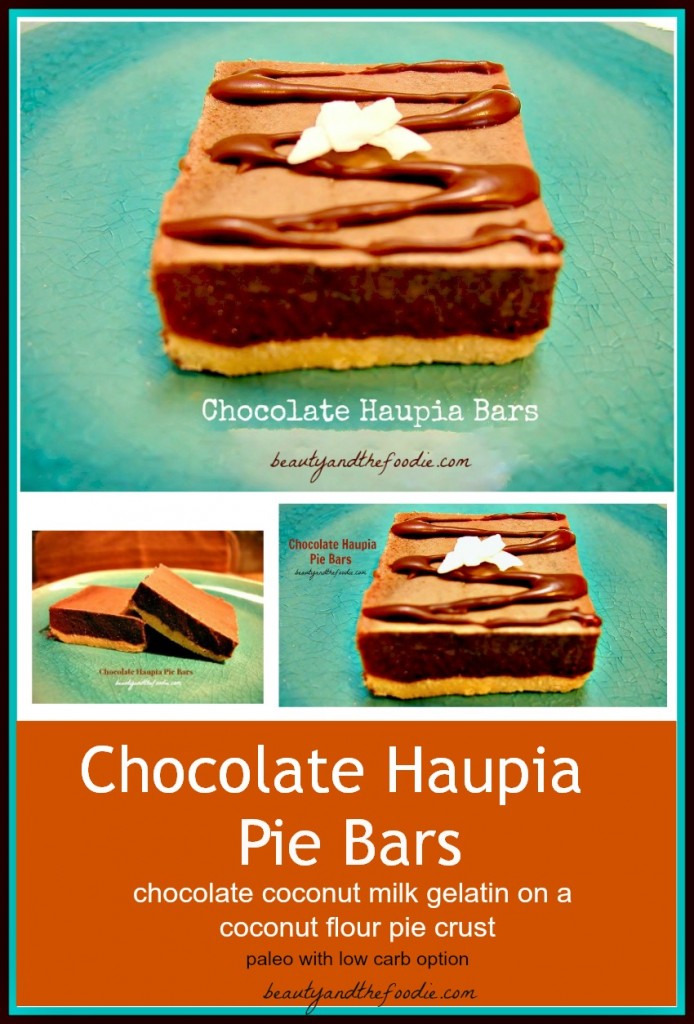 Chocolate Haupia Pie Bars, paleo / beautyandthefoodie.com