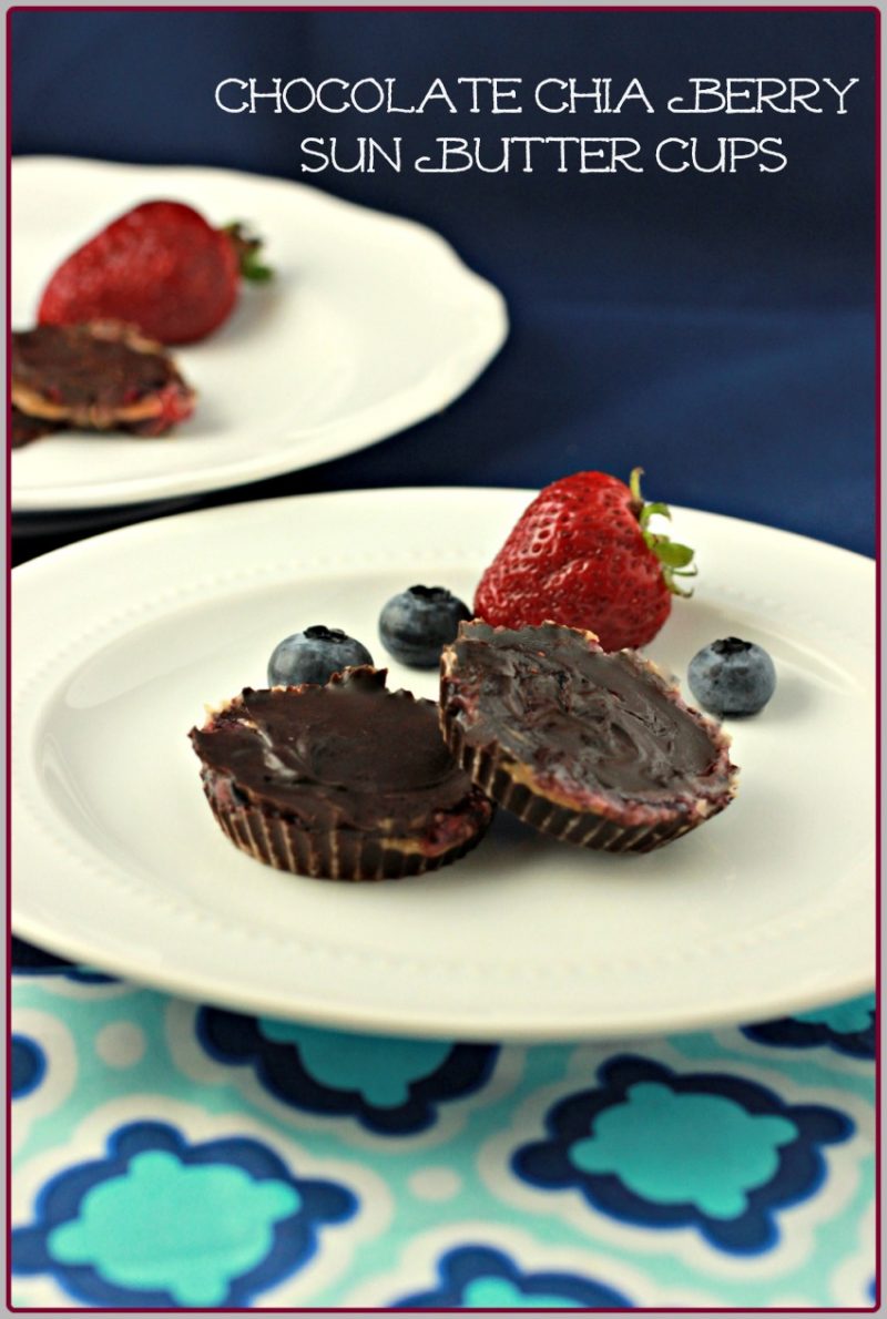 Chocolate Chia Berry Sun Butter Cups, paleo and low carb option