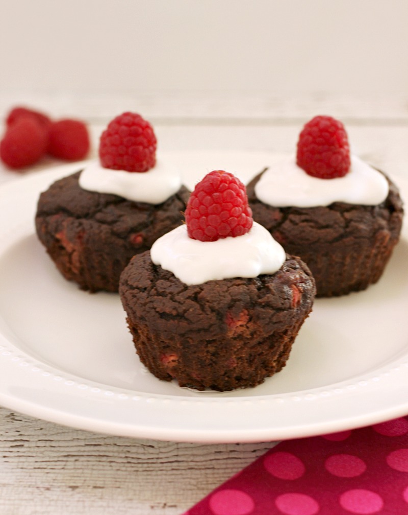 Frosted Chocolate Raspberry Cupcakes- Low carb & Paleo