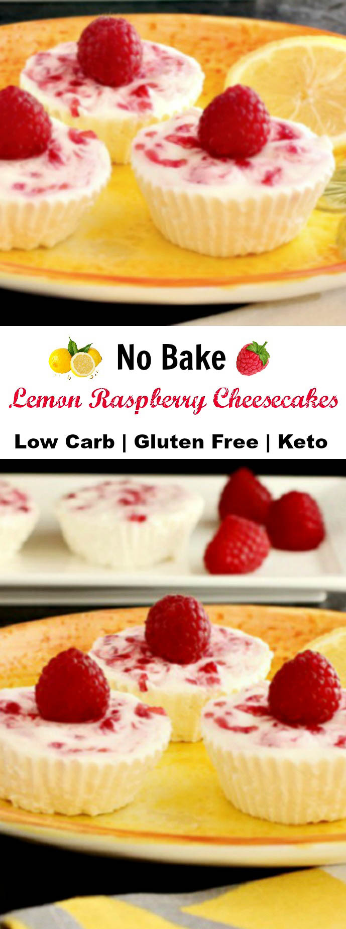 Lemon Raspberry no bake Cheesecake Bites, crust free, primal and low carb