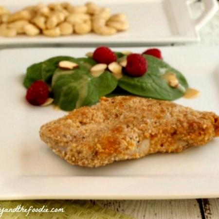 Garlic Cashew Crusted Pork Chops, grain free and low carb. beautyandthefoodie.com