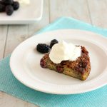 Easy Blackberry Bread Pudding Upside Down Cake - Grain free, paleo and low carb.