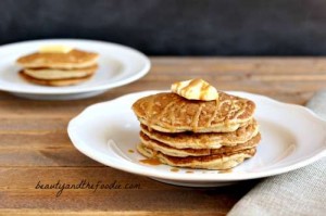 Nutty Butter Pancakes, paleo and low carb. beautyandthefoodie.com