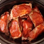 Crock Pot Pork Ribs, last sauce layer. beautyandthefoodie.com