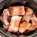 Crock Pot Pork Ribs with Killer Barbecue sauce . First layer. beautyandthefoodie.com