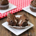 paleo chocolate cupcakes with cream filling