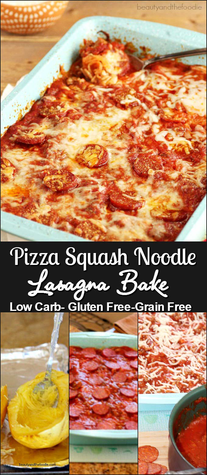 Pizza Squash Noodle Lasagna Bake- Low carb & Gluten free