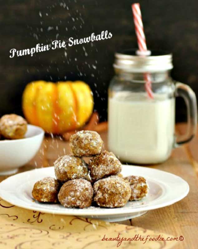 Pumpkin Pie Snowball Cookies, grain free, paleo and low carb