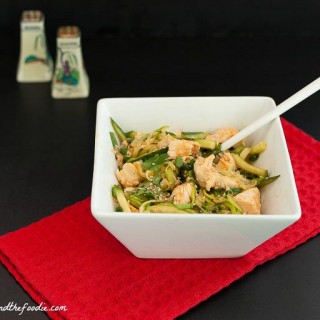 Asian Chicken Zoodle Salad, grain free, paleo and low carb.