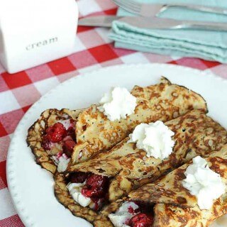 Raspberry Cream Crepes Low Carb and gluten free