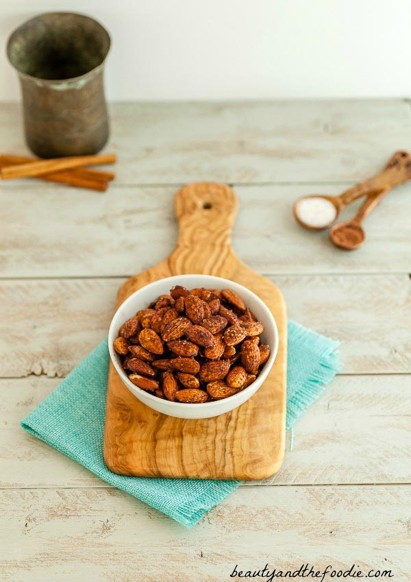 Cocoa Cinnamon Roasted Almonds - Paleo. Low Carb and Vegan.