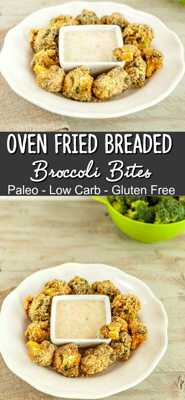 Oven Fried Breaded Broccoli Bites- Paleo, low carb and gluten free