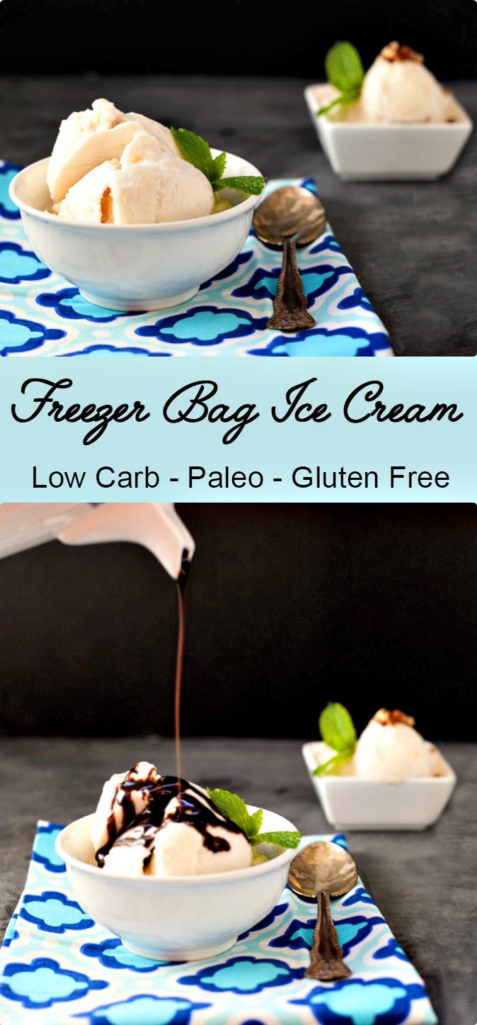 Easy Freezer Bag Ice Cream - paleo, low carb and gluten free