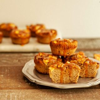 Caramel Apple Muffins low carb and paleo. Gluten free and super tasty!