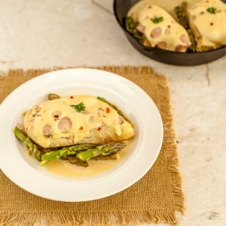 Malibu Dijon Chicken Asparagus Skillet- Low carb , Gluten Free and Primal. Savory and tasty!