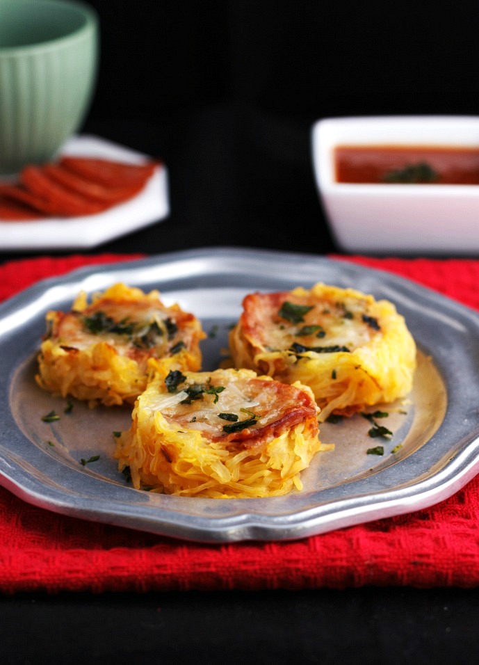 Spaghetti Squash Pizza Nests- Low carb, gluten free and primal.