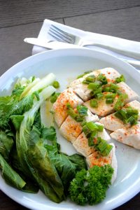 Asian Steamed Chicken with Greens 
