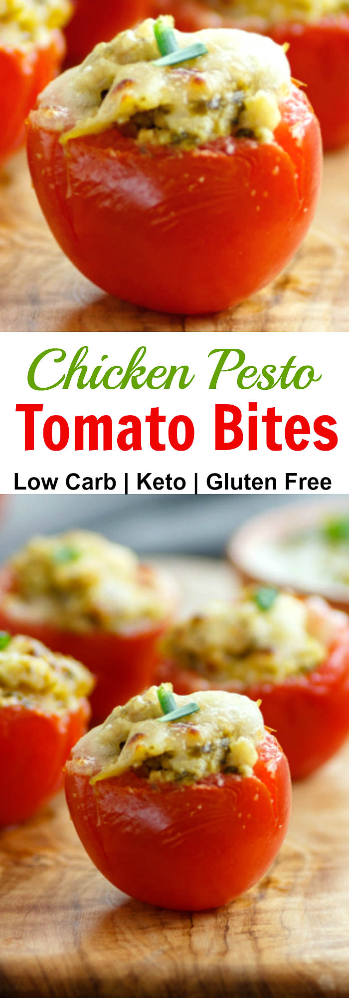 Chicken Pesto Tomato Bites Low Carb