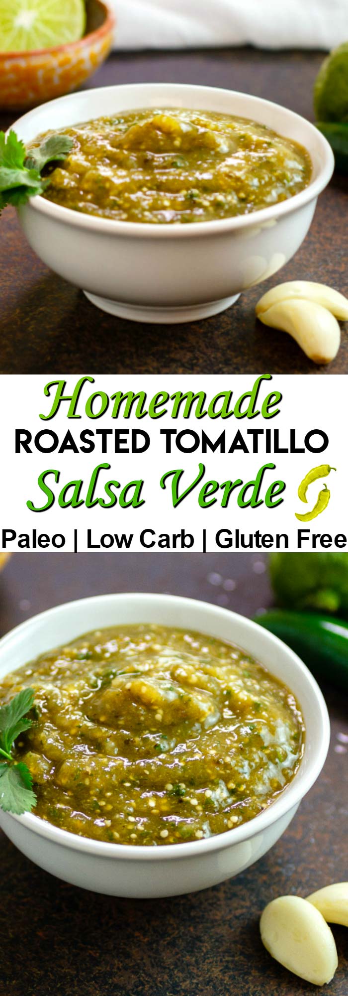 Homemade Roasted Tomatillo Salsa Verde- Paleo & Low Carb