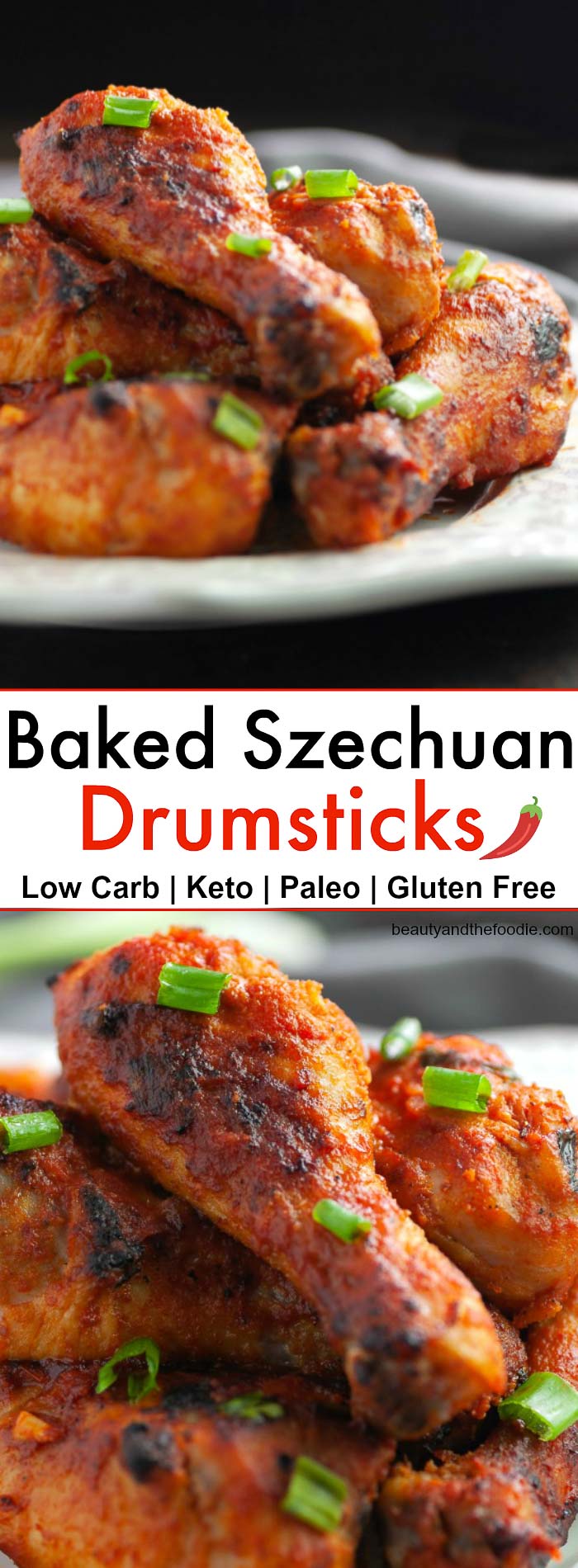 Baked Szechuan Drumsticks Low Carb #steviva, #sweetandeasy