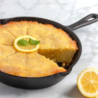 Keto Lemon Skillet Cake- Low carb & gluten lemon cake