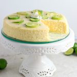 Keto Instant Pot Key Lime Cheesecake- keto, low carb, crust free and gluten free. #keto #instantpot #cheesecake