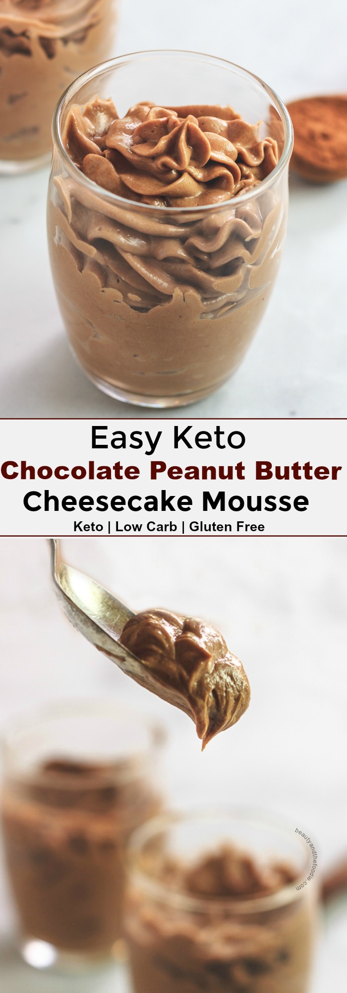 Low Carb Chocolate Peanut Butter Cheesecake Mousse