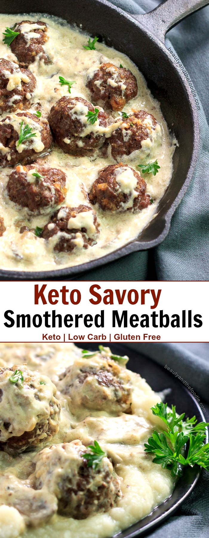 Keto Savory Smothered Meatballs- Low Carb & gluten free.