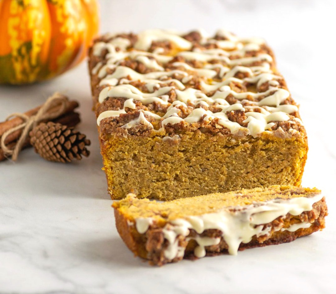 Keto Pumpkin Streusel Bread - Beauty and the Foodie