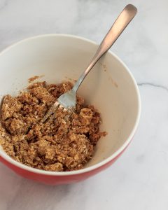 Mixing crumble topping
