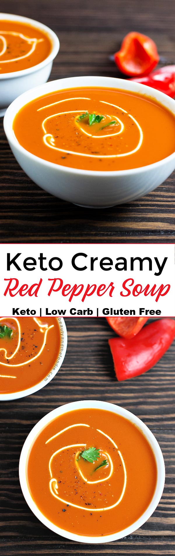 Keto Creamy Roasted Red Pepper Soup