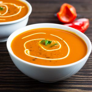 Low Carb Creamy Roasted Red Pepper Soup