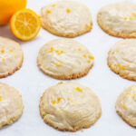 Low carb keto lemon cream cheese cookies with lemon icing