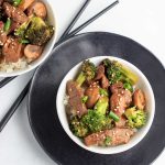 Keto Broccoli Mushroom Asian Style Beef Bowls