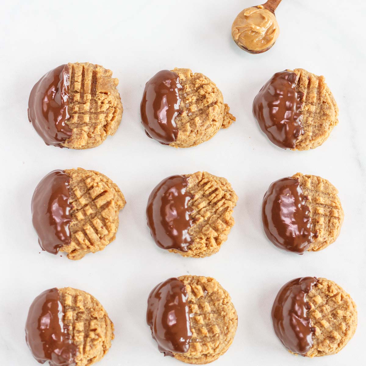 Chocolate  dipped peanut butter cookies  keto