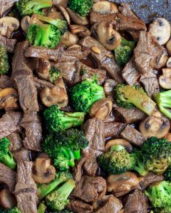 Stir fry the meat & veggies with the sauce.