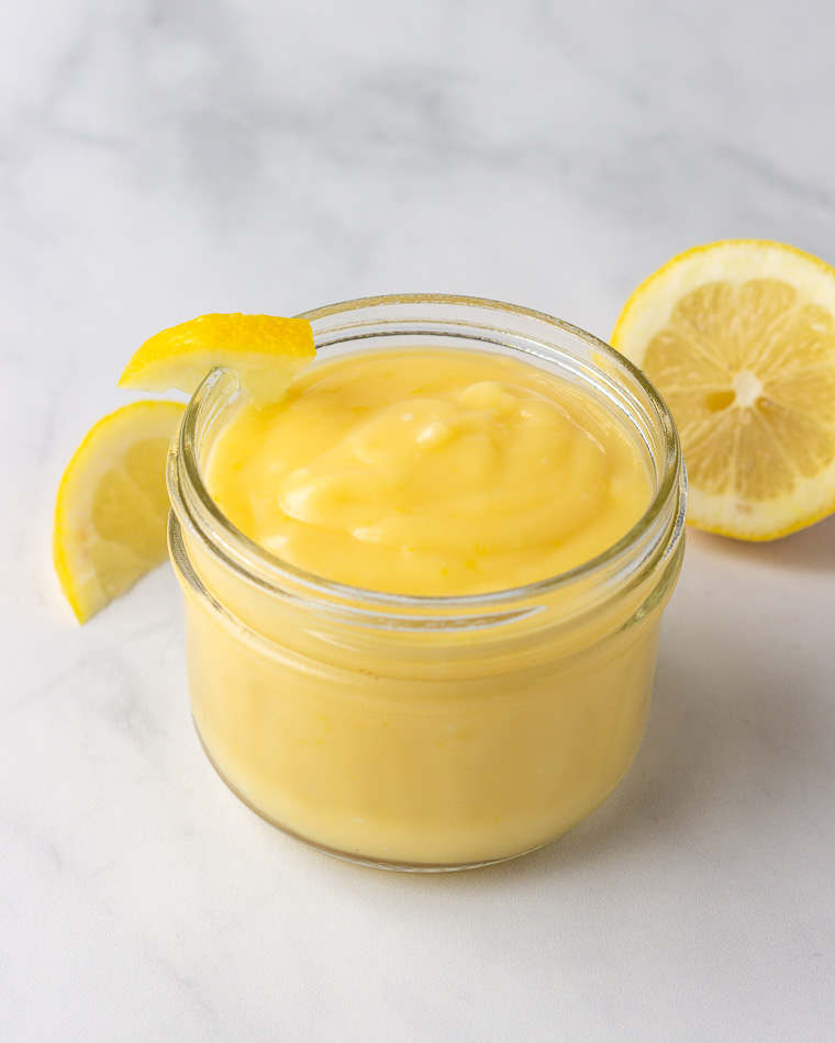 A jar of low carb lemon curd.