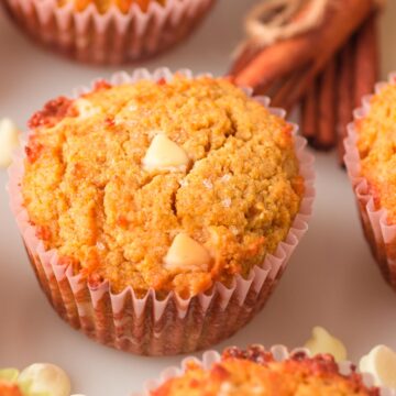 low carb pumpkin muffins with white chocolate chips