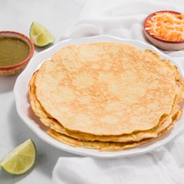 A stack of low carb tortillas.